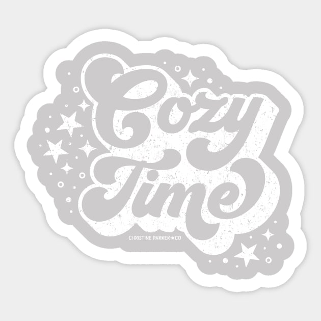 Cozy Time with Stars - White Sticker by Christine Parker & Co